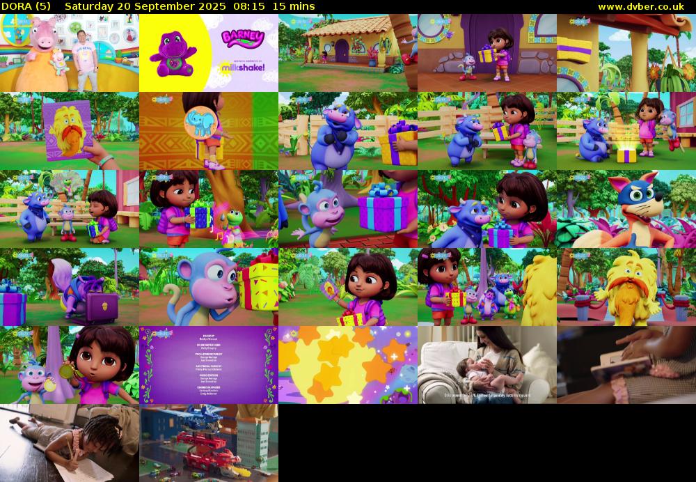 DORA (5) Saturday 20 September 2025 08:15 - 08:30