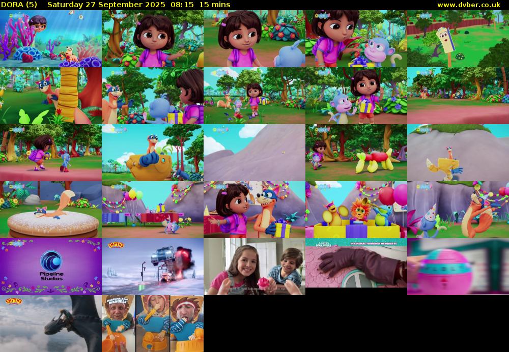 DORA (5) Saturday 27 September 2025 08:15 - 08:30