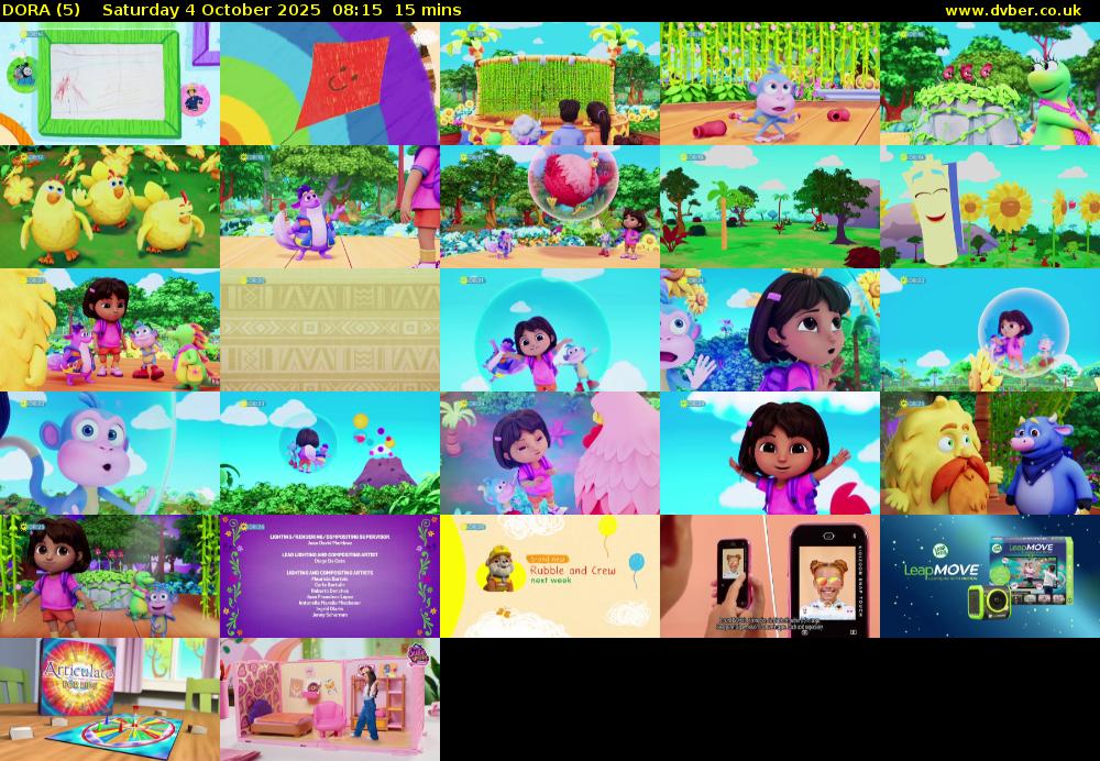 DORA (5) Saturday 4 October 2025 08:15 - 08:30