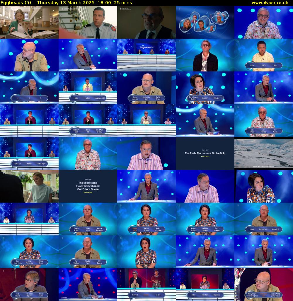 Eggheads (5) Thursday 13 March 2025 18:00 - 18:25