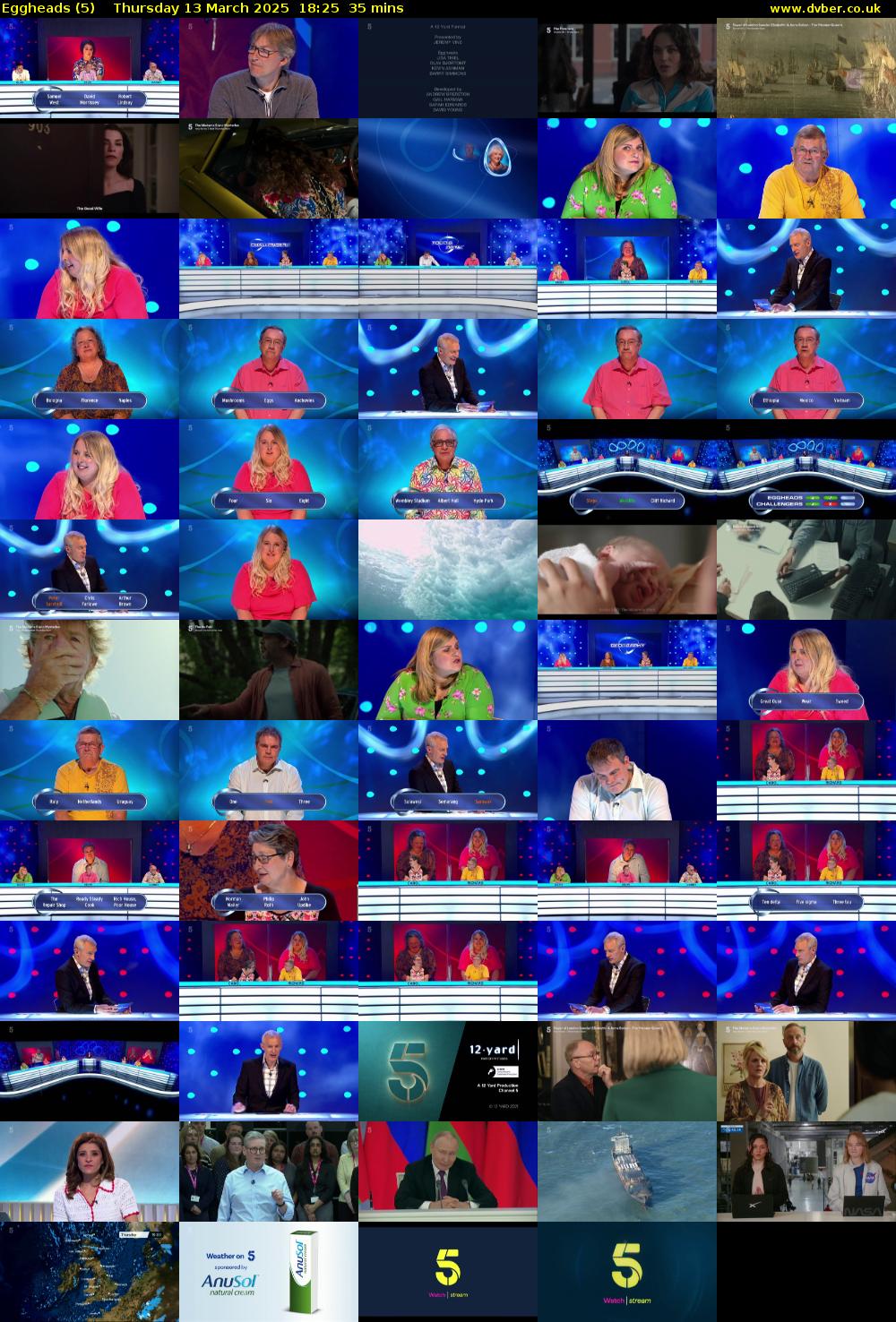 Eggheads (5) Thursday 13 March 2025 18:25 - 19:00