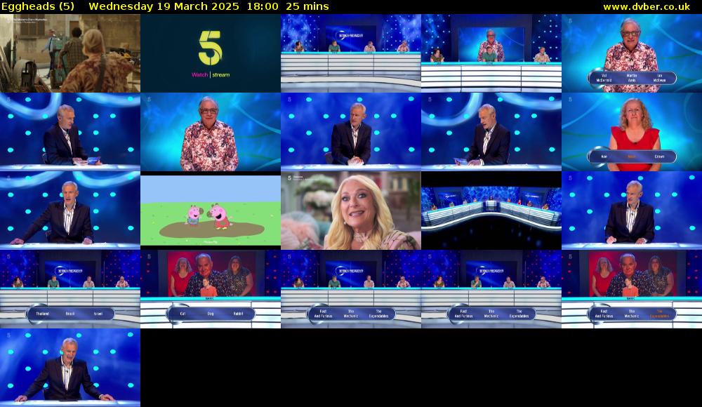 Eggheads (5) Wednesday 19 March 2025 18:00 - 18:25