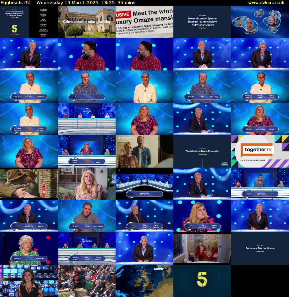 Eggheads (5) Wednesday 19 March 2025 18:25 - 19:00