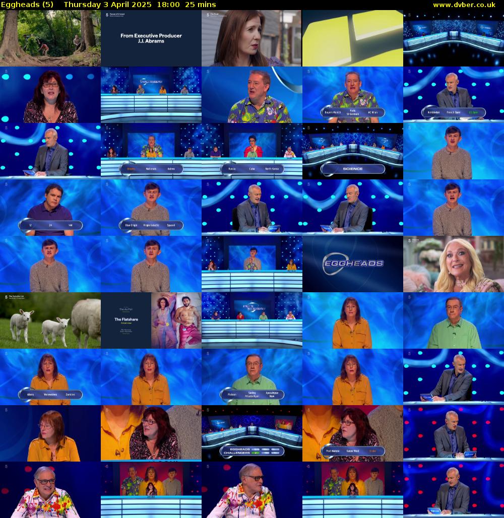 Eggheads (5) Thursday 3 April 2025 18:00 - 18:25