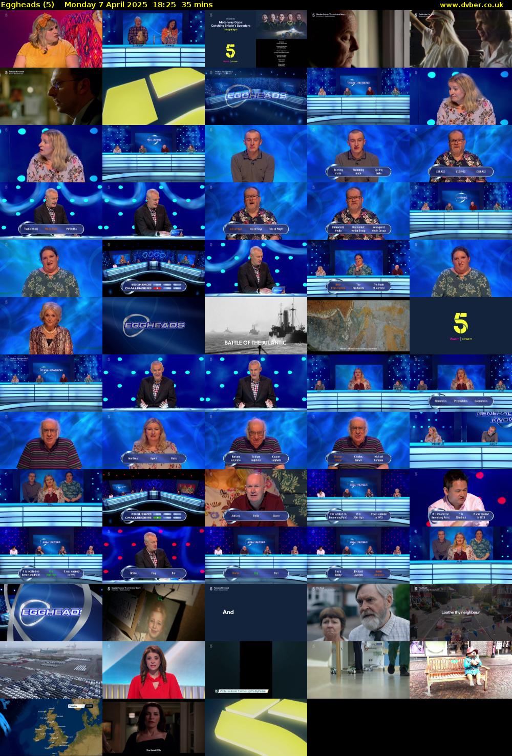 Eggheads (5) Monday 7 April 2025 18:25 - 19:00