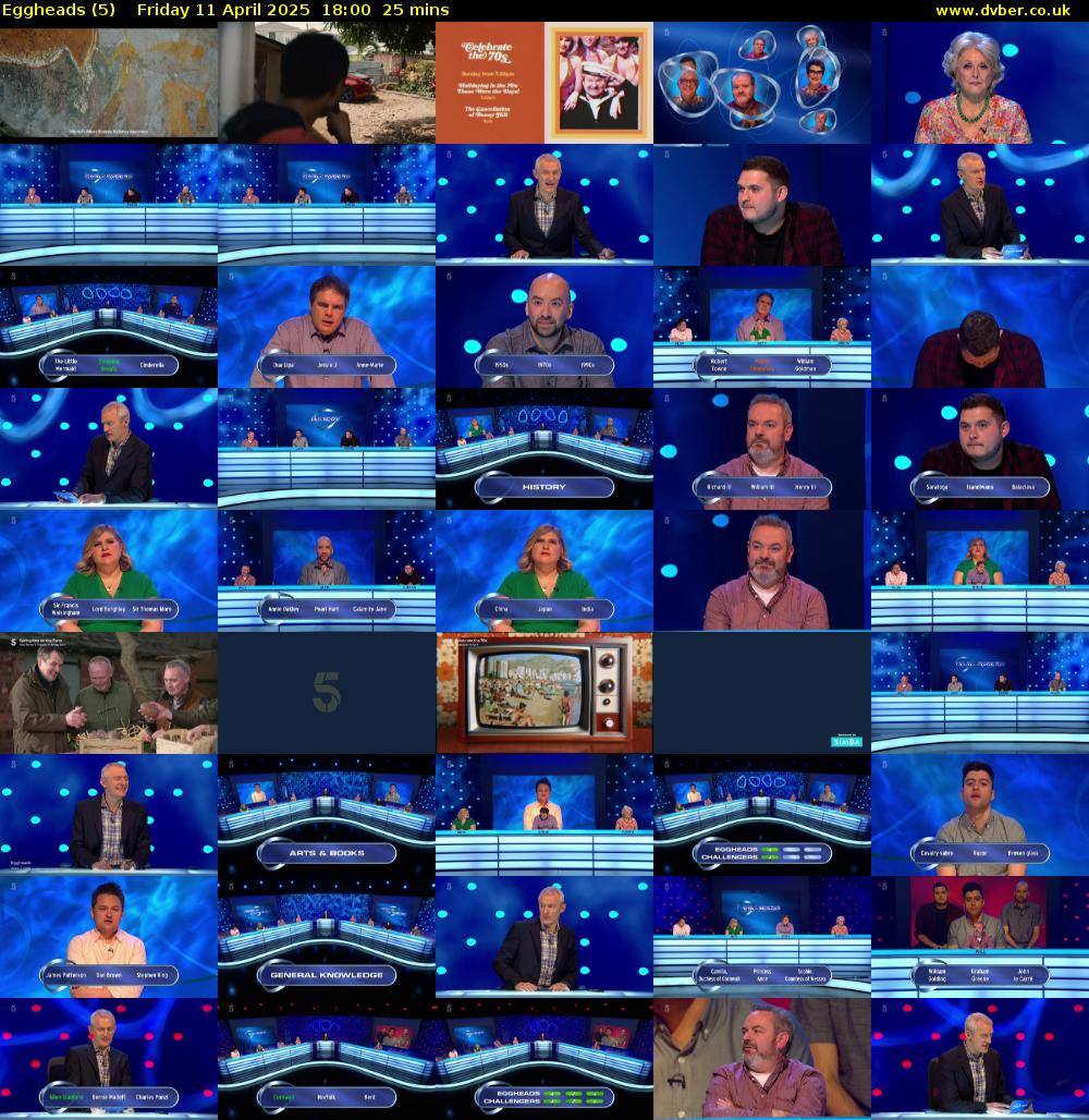Eggheads (5) Friday 11 April 2025 18:00 - 18:25
