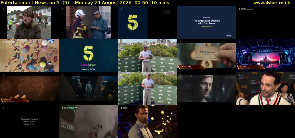 Entertainment News on 5  (5) Monday 24 August 2026 00:50 - 01:00