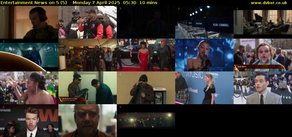 Entertainment News on 5 (5) Monday 7 April 2025 05:30 - 05:40