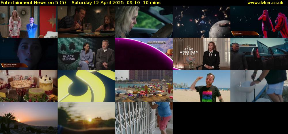 Entertainment News on 5 (5) Saturday 12 April 2025 09:10 - 09:20