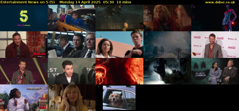 Entertainment News on 5 (5) Monday 14 April 2025 05:30 - 05:40