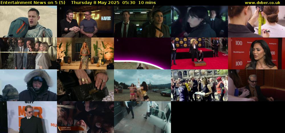 Entertainment News on 5 (5) Thursday 8 May 2025 05:30 - 05:40