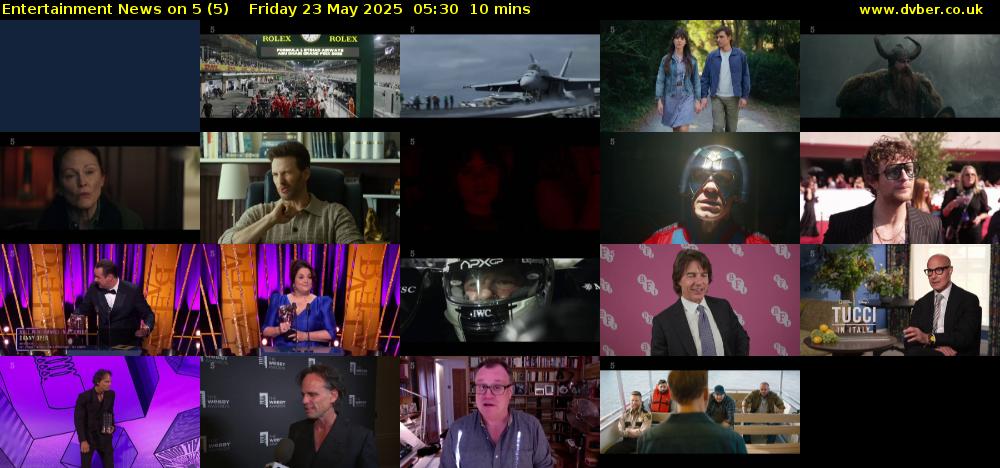 Entertainment News on 5 (5) Friday 23 May 2025 05:30 - 05:40