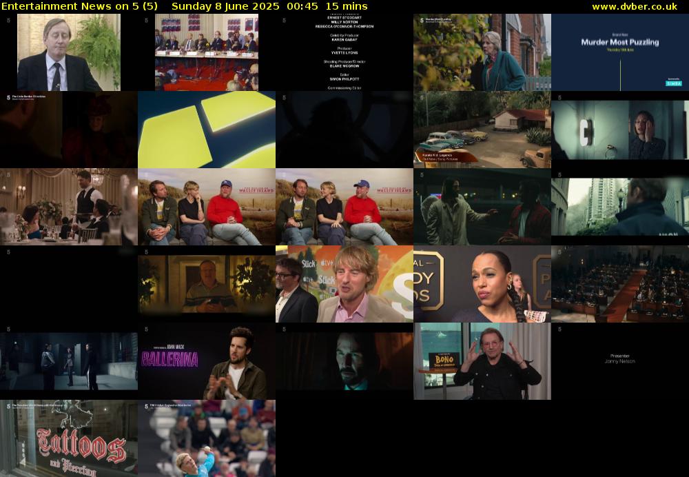 Entertainment News on 5 (5) Sunday 8 June 2025 00:45 - 01:00