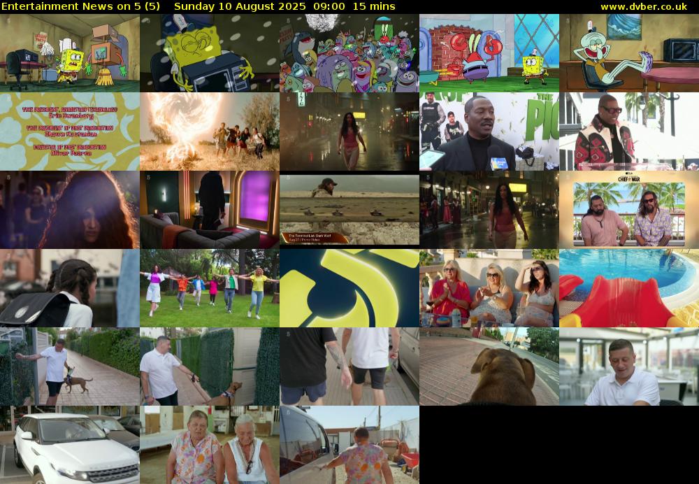 Entertainment News on 5 (5) Sunday 10 August 2025 09:00 - 09:15
