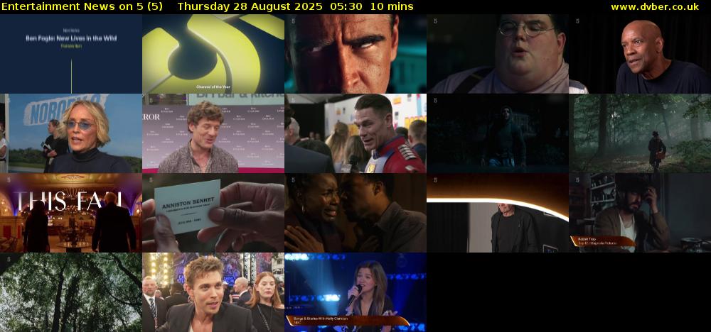 Entertainment News on 5 (5) Thursday 28 August 2025 05:30 - 05:40