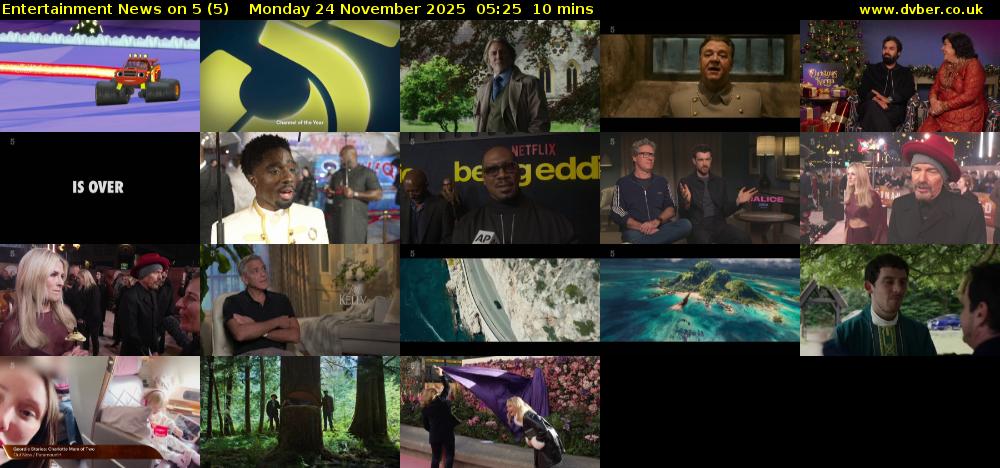Entertainment News on 5 (5) Monday 24 November 2025 05:25 - 05:35