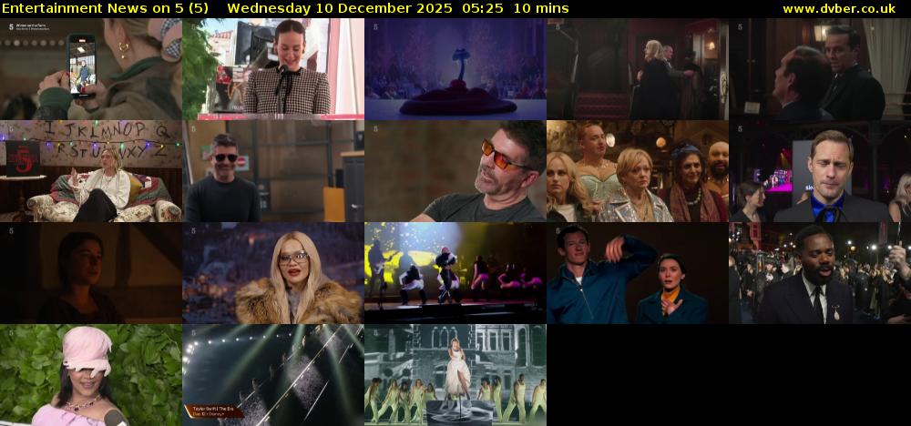 Entertainment News on 5 (5) Wednesday 10 December 2025 05:25 - 05:35
