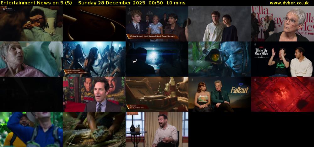 Entertainment News on 5 (5) Sunday 28 December 2025 00:50 - 01:00