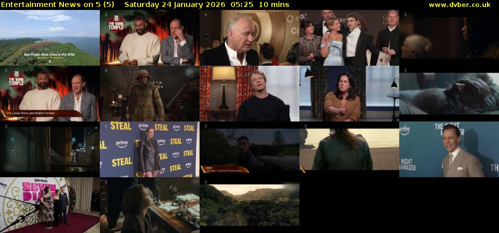Entertainment News on 5 (5) Saturday 24 January 2026 05:25 - 05:35