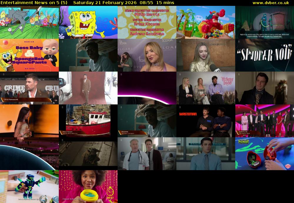 Entertainment News on 5 (5) Saturday 21 February 2026 08:55 - 09:10