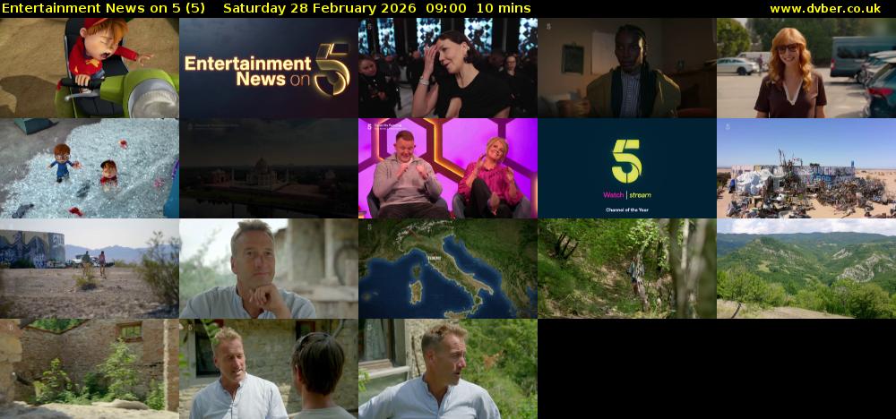 Entertainment News on 5 (5) Saturday 28 February 2026 09:00 - 09:10