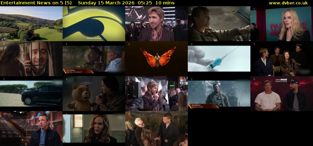 Entertainment News on 5 (5) Sunday 15 March 2026 05:25 - 05:35