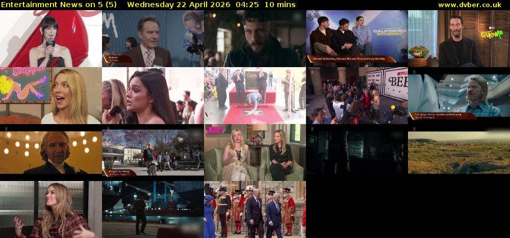 Entertainment News on 5 (5) Wednesday 22 April 2026 04:25 - 04:35