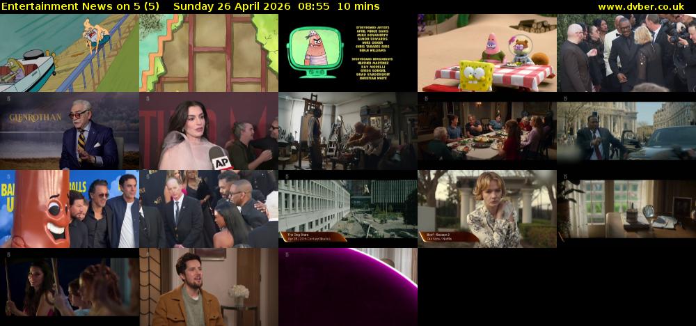 Entertainment News on 5 (5) Sunday 26 April 2026 08:55 - 09:05