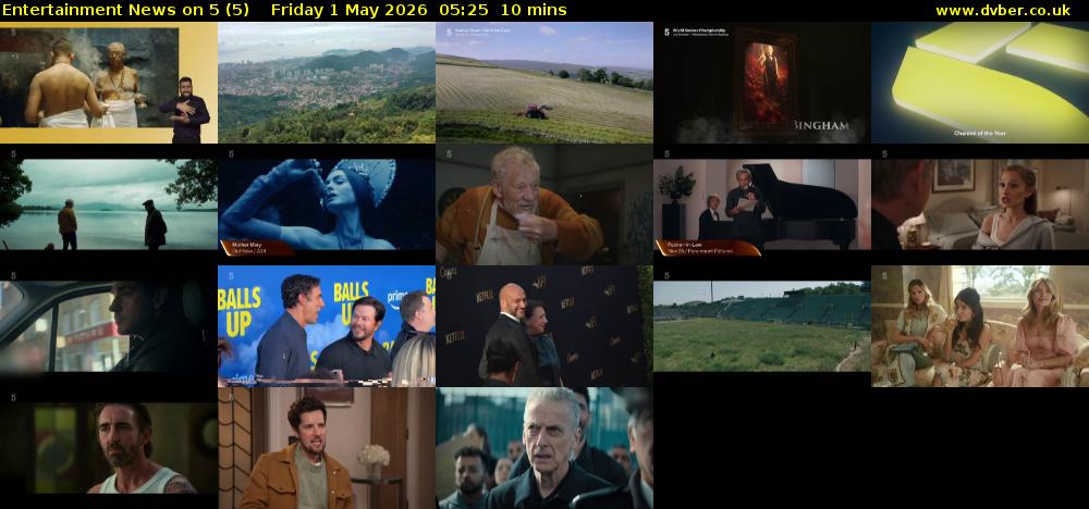 Entertainment News on 5 (5) Friday 1 May 2026 05:25 - 05:35