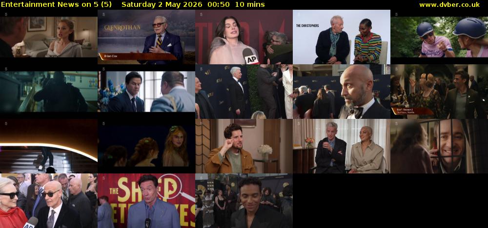Entertainment News on 5 (5) Saturday 2 May 2026 00:50 - 01:00