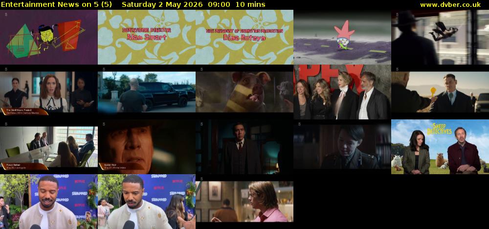 Entertainment News on 5 (5) Saturday 2 May 2026 09:00 - 09:10