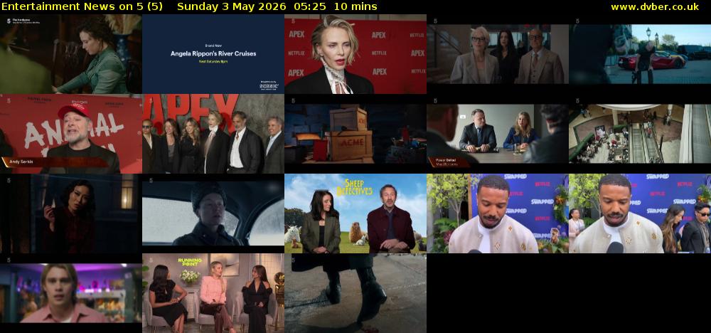 Entertainment News on 5 (5) Sunday 3 May 2026 05:25 - 05:35