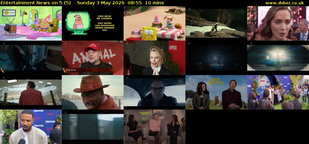 Entertainment News on 5 (5) Sunday 3 May 2026 08:55 - 09:05