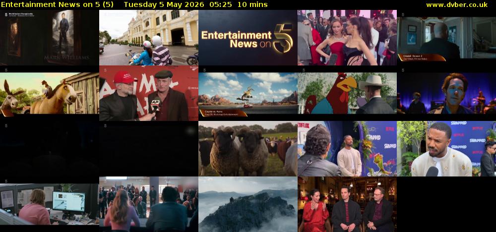 Entertainment News on 5 (5) Tuesday 5 May 2026 05:25 - 05:35