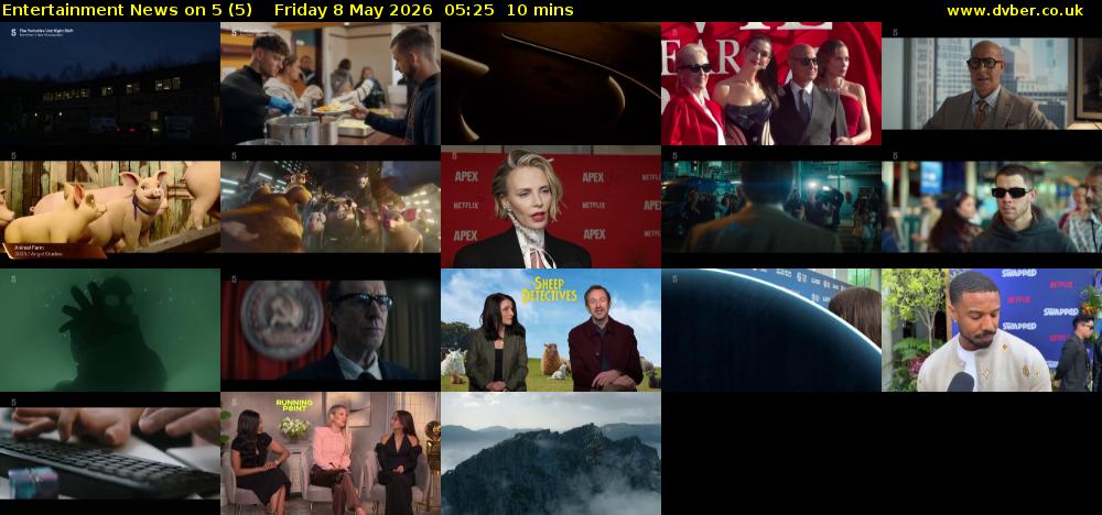 Entertainment News on 5 (5) Friday 8 May 2026 05:25 - 05:35