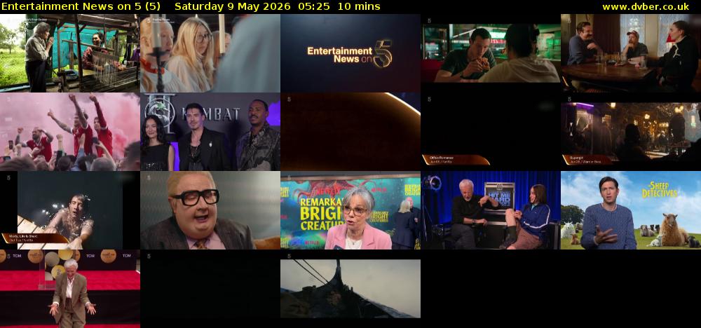 Entertainment News on 5 (5) Saturday 9 May 2026 05:25 - 05:35