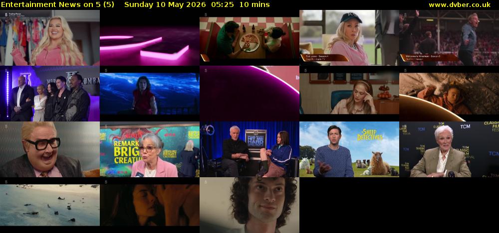 Entertainment News on 5 (5) Sunday 10 May 2026 05:25 - 05:35