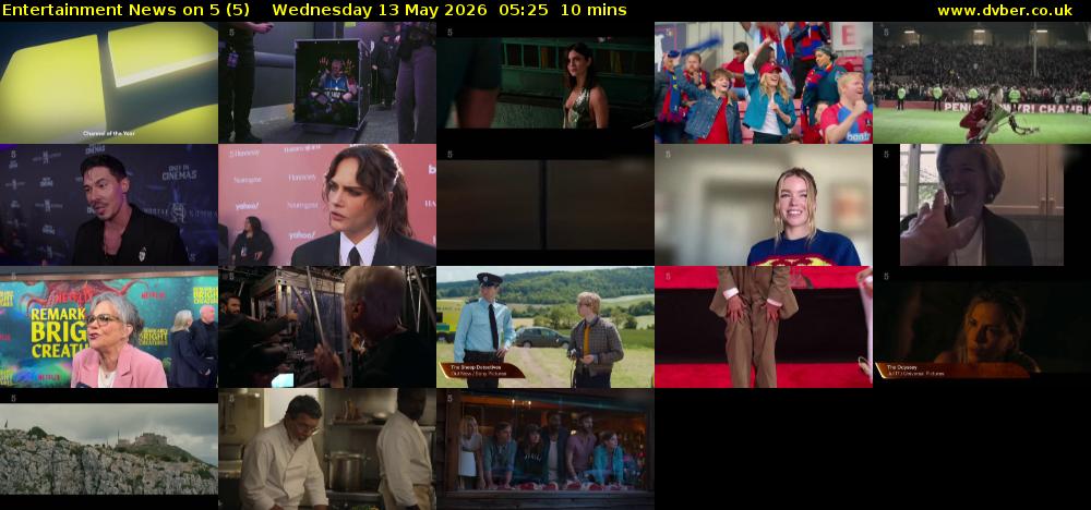 Entertainment News on 5 (5) Wednesday 13 May 2026 05:25 - 05:35