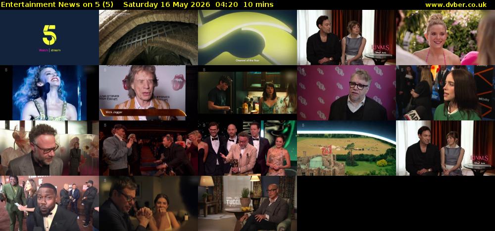 Entertainment News on 5 (5) Saturday 16 May 2026 04:20 - 04:30