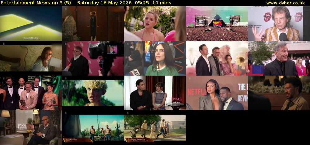 Entertainment News on 5 (5) Saturday 16 May 2026 05:25 - 05:35