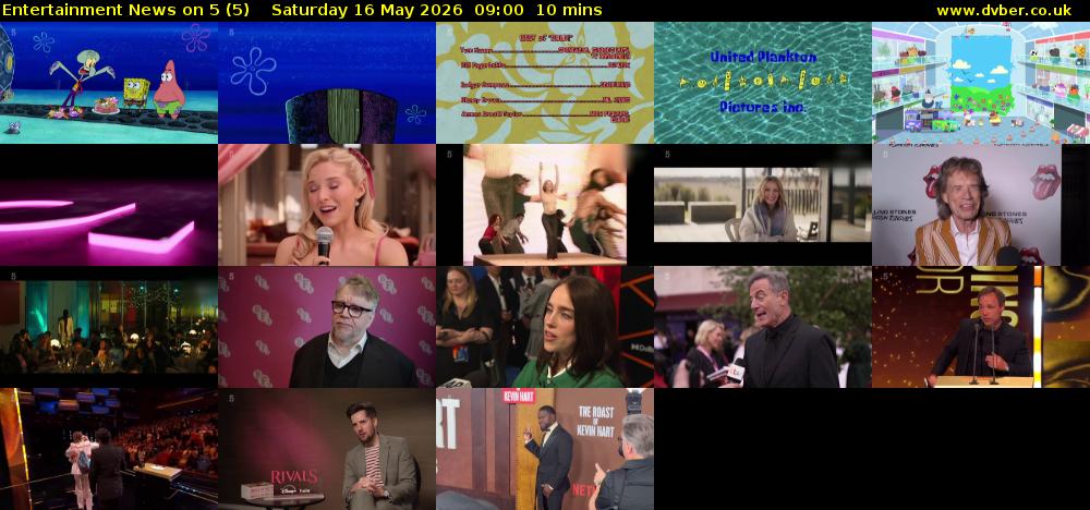 Entertainment News on 5 (5) Saturday 16 May 2026 09:00 - 09:10