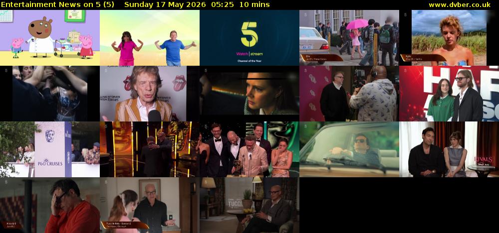 Entertainment News on 5 (5) Sunday 17 May 2026 05:25 - 05:35