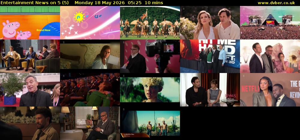 Entertainment News on 5 (5) Monday 18 May 2026 05:25 - 05:35