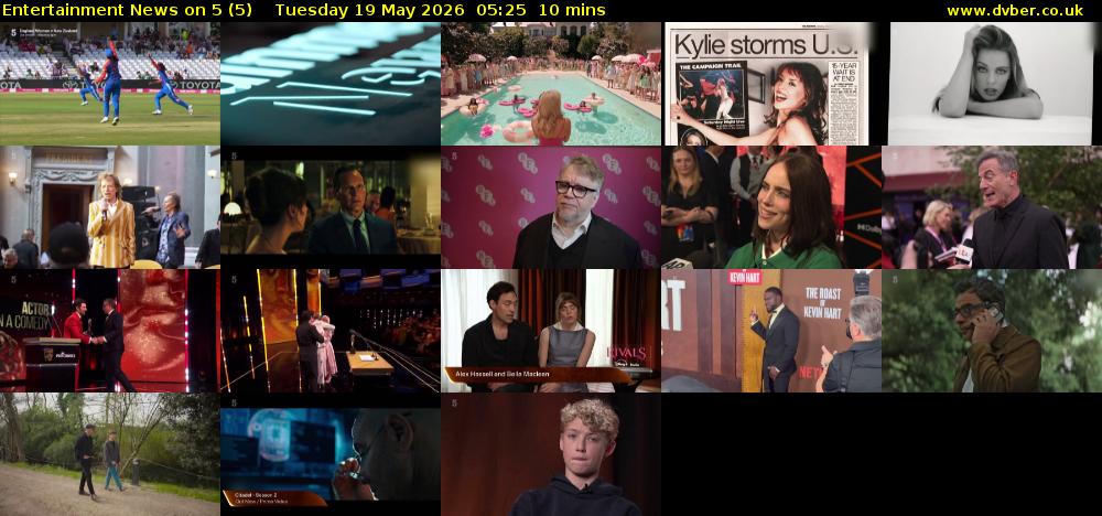 Entertainment News on 5 (5) Tuesday 19 May 2026 05:25 - 05:35