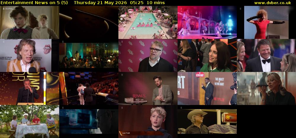 Entertainment News on 5 (5) Thursday 21 May 2026 05:25 - 05:35