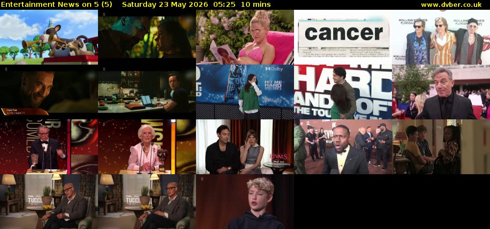 Entertainment News on 5 (5) Saturday 23 May 2026 05:25 - 05:35
