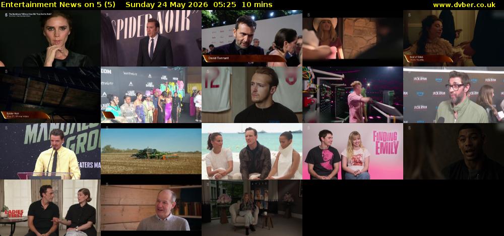 Entertainment News on 5 (5) Sunday 24 May 2026 05:25 - 05:35