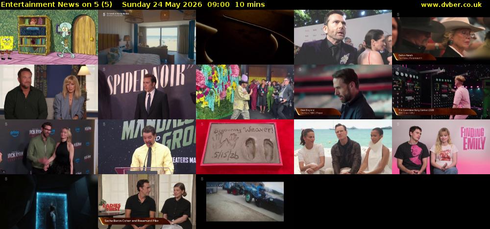 Entertainment News on 5 (5) Sunday 24 May 2026 09:00 - 09:10