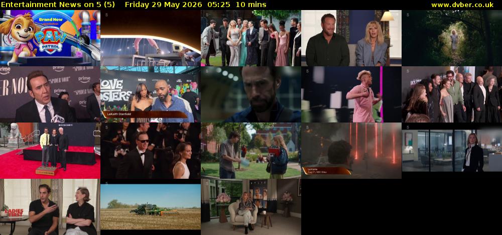 Entertainment News on 5 (5) Friday 29 May 2026 05:25 - 05:35