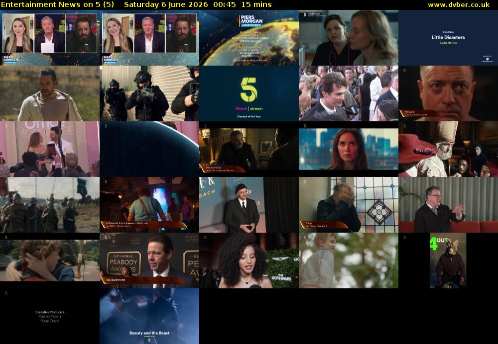 Entertainment News on 5 (5) Saturday 6 June 2026 00:45 - 01:00